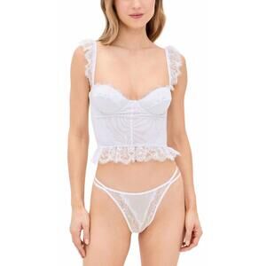 NEW MUCCI positano lace corset top in white